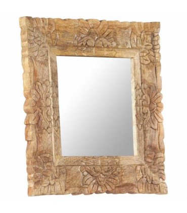 vidaXL Mirror 50x50 cm Solid Mango Wood