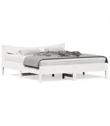 vidaXL Bed Frame without Mattress White 200x200 cm Solid Wood Pine