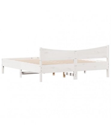 vidaXL Bed Frame without Mattress White 200x200 cm Solid Wood Pine