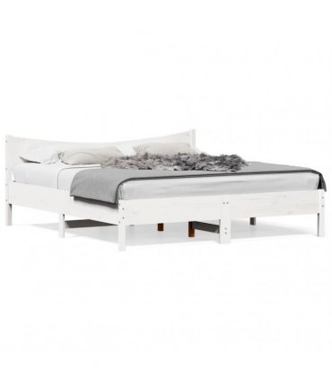 vidaXL Bed Frame without Mattress White 180x200 cm Solid Wood Pine