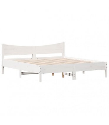 vidaXL Bed Frame without Mattress White 180x200 cm Solid Wood Pine