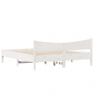 vidaXL Bed Frame without Mattress White 180x200 cm Solid Wood Pine