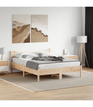 vidaXL Bed Frame without Mattress 150x200 cm King Size Solid Wood Pine