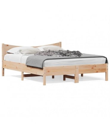 vidaXL Bed Frame without Mattress 150x200 cm King Size Solid Wood Pine