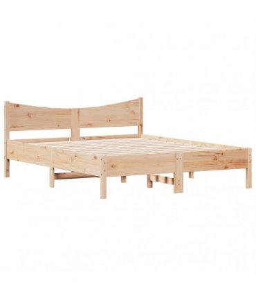 vidaXL Bed Frame without Mattress 150x200 cm King Size Solid Wood Pine