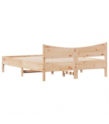 vidaXL Bed Frame without Mattress 150x200 cm King Size Solid Wood Pine