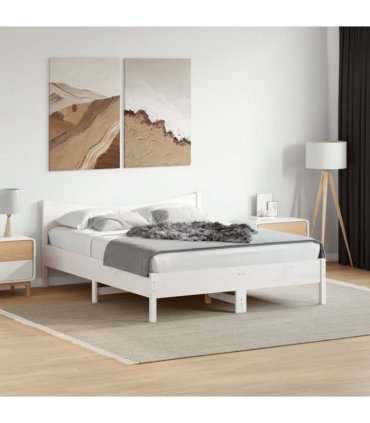 vidaXL Bed Frame without Mattress White 150x200 cm Solid Wood Pine
