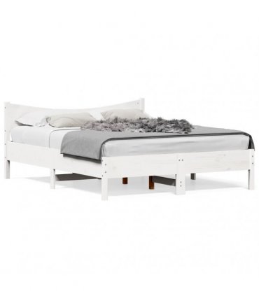 vidaXL Bed Frame without Mattress White 150x200 cm Solid Wood Pine