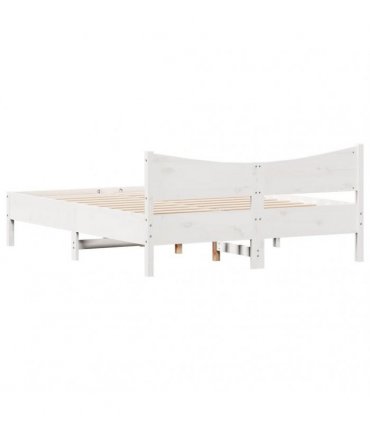 vidaXL Bed Frame without Mattress White 150x200 cm Solid Wood Pine