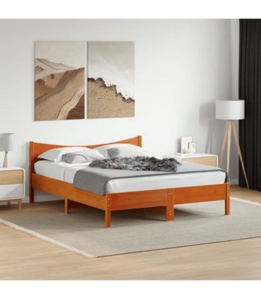 vidaXL Bed Frame without Mattress Wax Brown 150x200 cm Solid Wood Pine