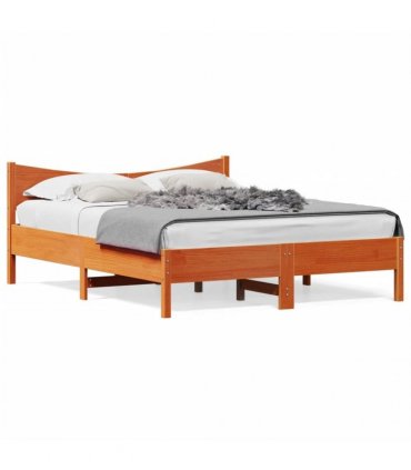 vidaXL Bed Frame without Mattress Wax Brown 150x200 cm Solid Wood Pine
