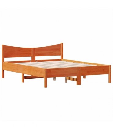 vidaXL Bed Frame without Mattress Wax Brown 150x200 cm Solid Wood Pine