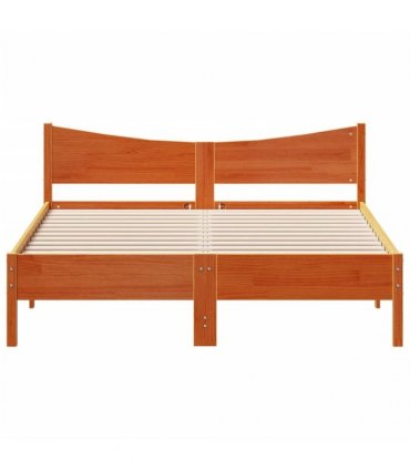 vidaXL Bed Frame without Mattress Wax Brown 150x200 cm Solid Wood Pine