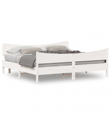 vidaXL Bed Frame without Mattress White 200x200 cm Solid Wood Pine