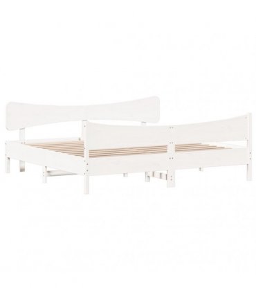 vidaXL Bed Frame without Mattress White 200x200 cm Solid Wood Pine