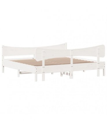 vidaXL Bed Frame without Mattress White 200x200 cm Solid Wood Pine