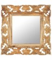 vidaXL Hand Carved Mirror Brown 50x50 cm Solid Mango Wood
