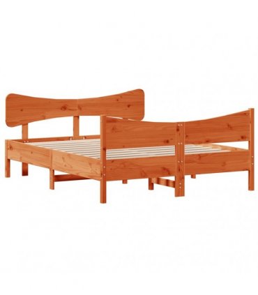 vidaXL Bed Frame without Mattress Wax Brown 150x200 cm Solid Wood Pine