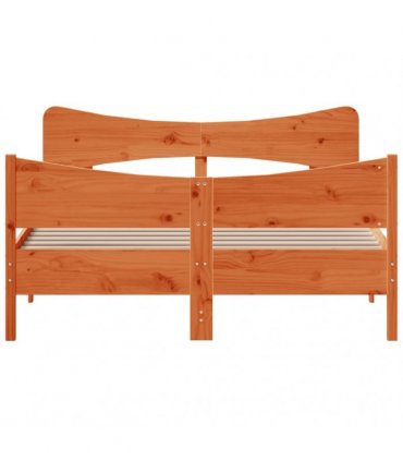 vidaXL Bed Frame without Mattress Wax Brown 150x200 cm Solid Wood Pine