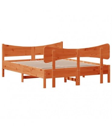 vidaXL Bed Frame without Mattress Wax Brown 150x200 cm Solid Wood Pine