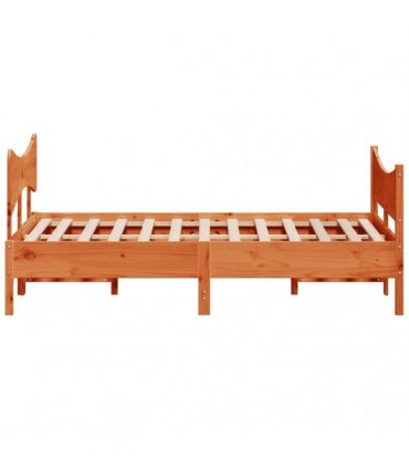 vidaXL Bed Frame without Mattress Wax Brown 150x200 cm Solid Wood Pine