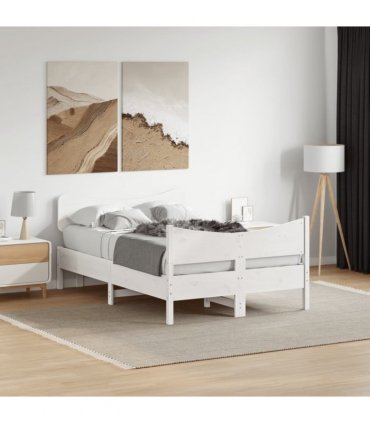 vidaXL Bed Frame without Mattress White 120x200 cm Solid Wood Pine