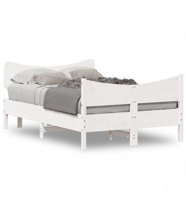vidaXL Bed Frame without Mattress White 120x200 cm Solid Wood Pine