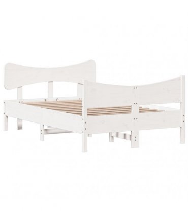 vidaXL Bed Frame without Mattress White 120x200 cm Solid Wood Pine