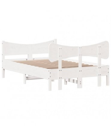 vidaXL Bed Frame without Mattress White 120x200 cm Solid Wood Pine
