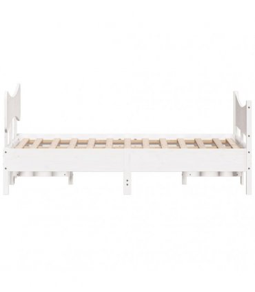 vidaXL Bed Frame without Mattress White 120x200 cm Solid Wood Pine