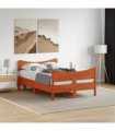vidaXL Bed Frame without Mattress Wax Brown 120x200 cm Solid Wood Pine