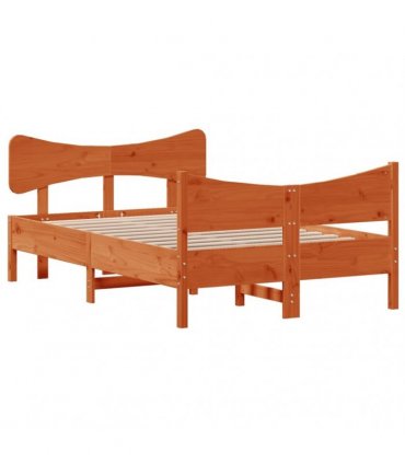 vidaXL Bed Frame without Mattress Wax Brown 120x200 cm Solid Wood Pine