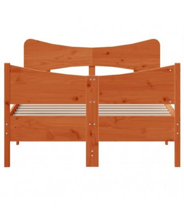 vidaXL Bed Frame without Mattress Wax Brown 120x200 cm Solid Wood Pine