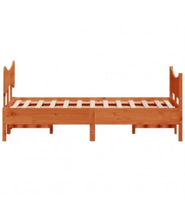 vidaXL Bed Frame without Mattress Wax Brown 120x200 cm Solid Wood Pine
