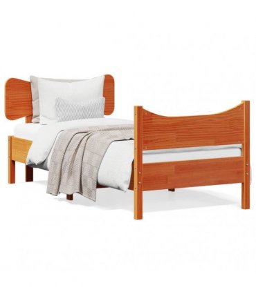 vidaXL Bed Frame without Mattress Wax Brown 75x190 cm Solid Wood Pine