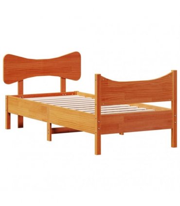 vidaXL Bed Frame without Mattress Wax Brown 75x190 cm Solid Wood Pine