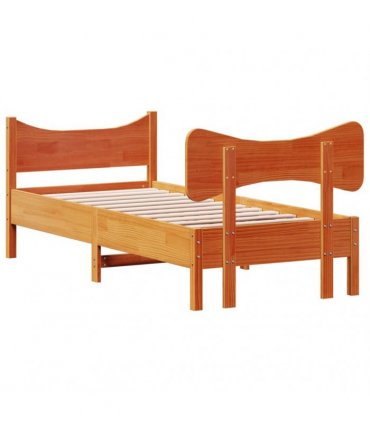 vidaXL Bed Frame without Mattress Wax Brown 75x190 cm Solid Wood Pine