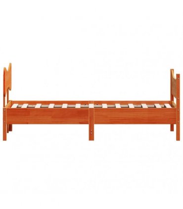 vidaXL Bed Frame without Mattress Wax Brown 75x190 cm Solid Wood Pine