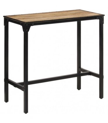 vidaXL 5 Piece Bar Set Solid Rough Wood Mango and Metal