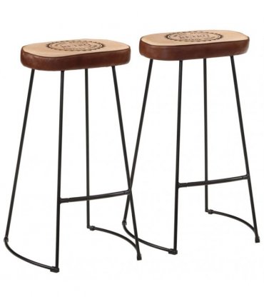 vidaXL 3 Piece Bar Set Solid Rough Wood Mango and Metal
