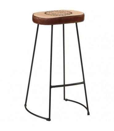 vidaXL 3 Piece Bar Set Solid Rough Wood Mango and Metal