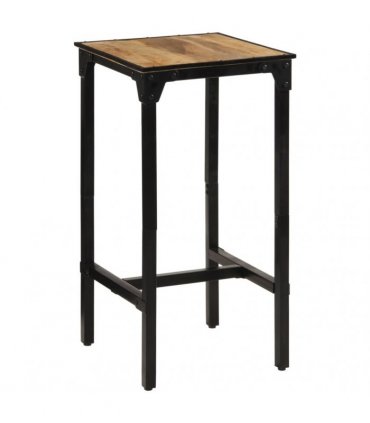 vidaXL 3 Piece Bar Set Solid Rough Wood Mango and Metal