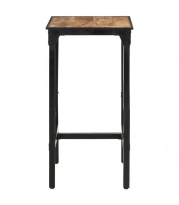 vidaXL 3 Piece Bar Set Solid Rough Wood Mango and Metal