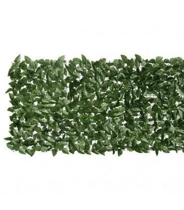 vidaXL Balcony Screen with Dark Green Leaves 200x75 cm