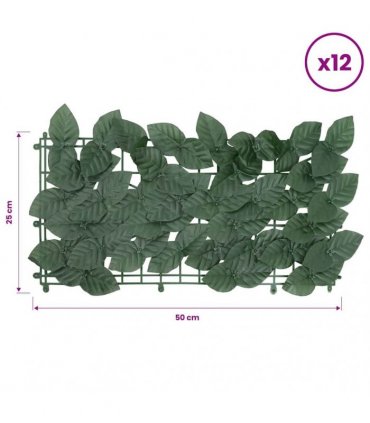 vidaXL Balcony Screen with Dark Green Leaves 200x75 cm