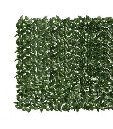vidaXL Balcony Privacy Screen with Dark Green Leaves 300x150 cm
