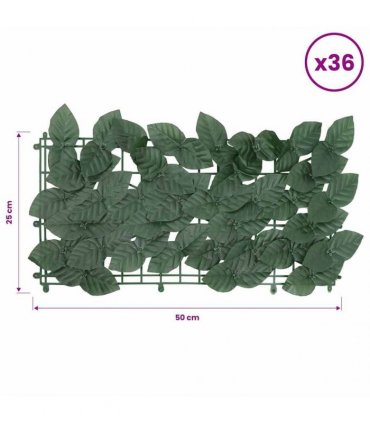 vidaXL Balcony Privacy Screen with Dark Green Leaves 300x150 cm