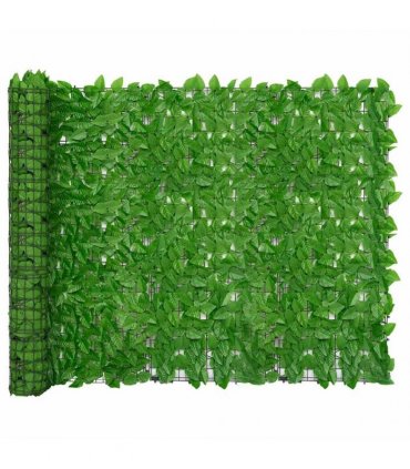 vidaXL Balcony Privacy Screen with Green Leaves 300x150 cm