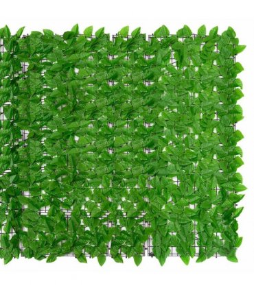 vidaXL Balcony Privacy Screen with Green Leaves 300x150 cm