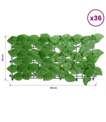 vidaXL Balcony Privacy Screen with Green Leaves 300x150 cm